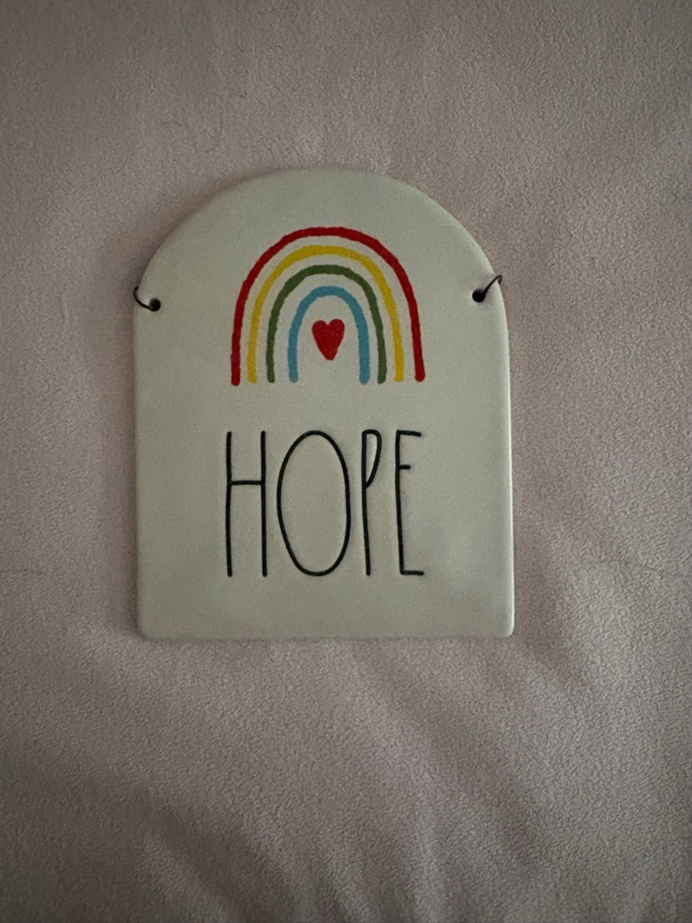 Hope Rainbow Wall Plaque - White with Multicolor Accent